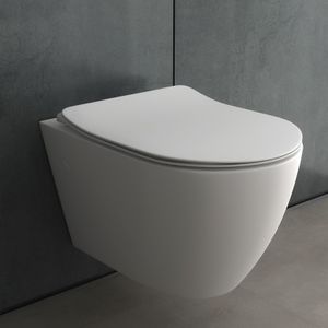 Alpenberger Sp&#252;lrandloses WC mit WC-Sitz Absenkautomatik - Wand WC mit Nanobeschichtung