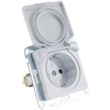 DELPHI Schutzkontakt-Steckdose IP40 - 250V~ 16A, mit Deckel, UP, wei&#223;