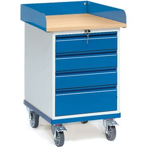 Fetra Rollschrank mit Umrandung und 4 Schubladen
