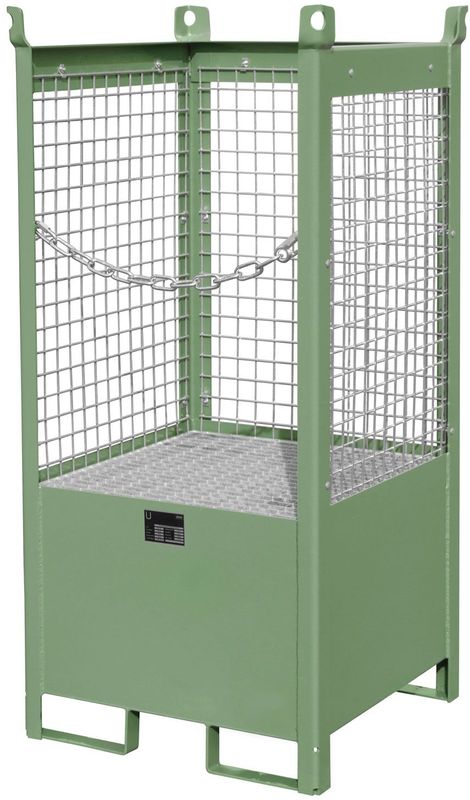Bauer Fass-Stapelpalette FSP-1 D, Drahtgitterw&#228;nde, Resedagr&#252;n