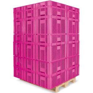 78 St&#252;ck Stapelk&#246;rbe B&#228;ckerk&#228;sten in 5 Gr&#246;&#223;en, Grundma&#223; LxB 600x400 mm, Farbe pink Kunststoffkiste, Beh&#228;lter, Transportkiste,