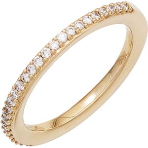 Gr. 54 - Damen Ring 585 Gold Gelbgold 26 Diamanten Brillanten 0,21ct. Goldring