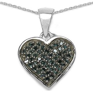 Collier Herz-Anh&#228;nger 49 seltenen blauen Diamanten-0,25 Karat