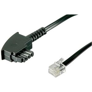 WENTRONIC Telefonkabel 6m TAE-F RJ11 Steck sw 4p 68536
