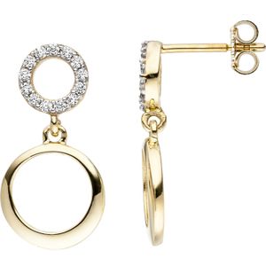 JOBO ""48695"" Ohrh&#228;nger 375 Gold Gelbgold 26 Zirkonia Ohrringe Ohrstecker Goldohrringe