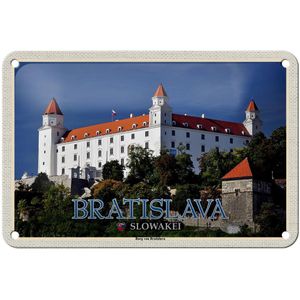 Blechschild Reise 18x12cm Bratislava Slowakei Burg von Bratislava