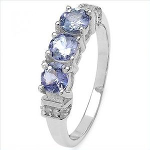 Edler Diamant Tansanit Ring-925 Sterling Silber Rhodiniert-0,80 Karat (Ringgr&#246;&#223;e: 52 (16,5 mm))