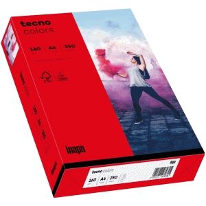 Multifunktionspapier tecno colors A4 160g qm VE=250 Blatt intensivrot