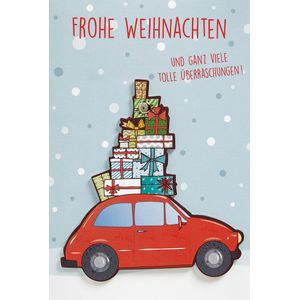 Weihnachten Gl&#252;ckwunschkarte mit Umschlag Moving Cards Auto Geschenke Frohe Weihnachten