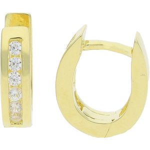 JuwelmaLux Creolen 925 Silber Gold platiert mit Zirkonia JL10-06-3107