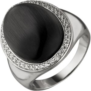 Gr. 54 - Damen Ring 925 Sterling Silber 1 Monstein-Imitation 38 Zirkonia Silberring