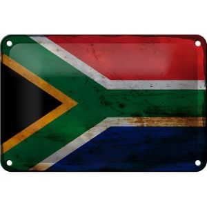 Blechschild Flagge S&#252;dafrika 18x12cm South Africa Rost Dekoration