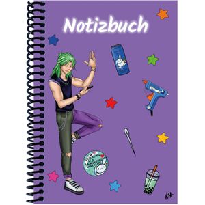 ?Manga Notizbuch DIN A5, Quinn lila kariert mit Spiralbindung