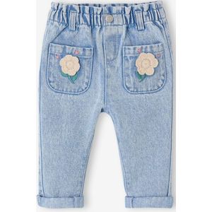 Baby Jeans mit Häkelblumen gebleicht