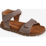 Kinder Leder-Sandalen mit Klettriemchen sandfarben