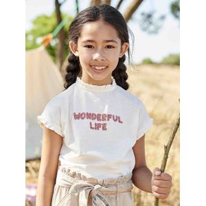 Mädchen T-Shirt mit Leopardenmotiv Oeko-Tex vanille