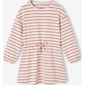 Gestreiftes Mädchen Kleid mit anliegender Taille