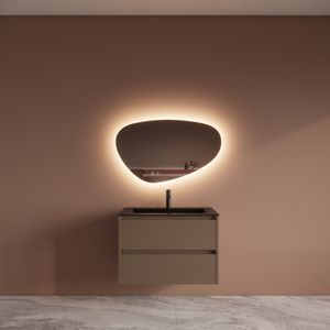 BWS - Riga - Badmeubelset - Mat Zwart - 80 cm - Asia Wastafel