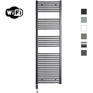Elektrische Radiator Sanicare HWV Met Wifi 172x60 cm Gunmetal 1127W Met Thermostaat Zwart Linksonder