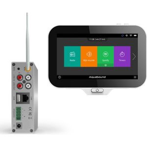 Music Center Aquasound N-Joy Controller (IPX7) + Wand Lader + Wifi-Audio Versterker 50 Watt Zilver