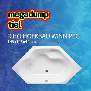 Hoekbad Winnipeg 145X145X44 Cm Wit Riho
