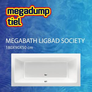 Ligbad Society 180X90X50 Cm Ebony Mat Zwart MegaBath