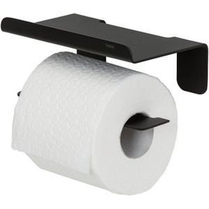 Tiger Colar - Wc rolhouder met planchet - Zonder te boren - Toiletrolhouder zelfklevend - Zwart