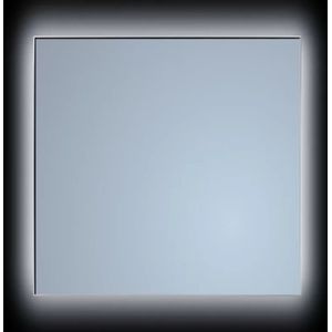 Spiegel Sanicare Q-Mirrors 75x70 cm Vierkant Met Rondom LED Cold White, Omlijsting Aluminium incl. ophangmateriaal Zonder Schakelaar