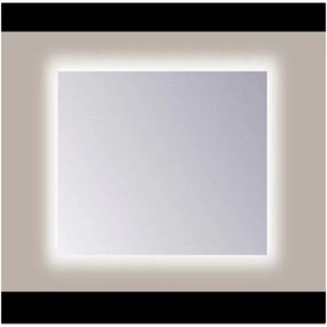 Spiegel Sanicare Q-Mirrors 80x60 cm PP-Geslepen Vierkant Met Rondom LED Warm White en Afstandsbediening incl. ophangmateriaal Sanicare
