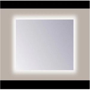 Spiegel Sanicare Q-Mirrors 80x60 cm PP-Geslepen Vierkant Met Rondom LED Cold White  incl. ophangmateriaal Zonder Schakelaar Sanicare