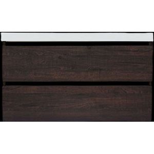 Onderkast Sanilux Trendline Met Greeplijst Mat Zwart 120x47x52 Cm Brown Oak Sanilux