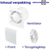 Badkamer Ventilator Pro Design - Standaard - 125mm - 170 m3/h - Gebogen Kunststof - Wit