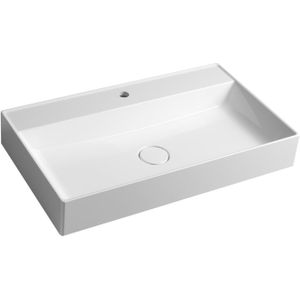 Opbouw Wastafel Sapho Twig Met Wastekapje 80x47 cm Cast Marble Wit