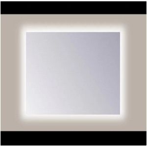 Spiegel Sanicare Q-Mirrors 65x60 cm PP-Geslepen Vierkant Met Rondom LED Warm White  incl. ophangmateriaal Zonder Schakelaar Sanicare