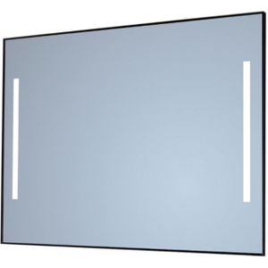 Spiegel Sanicare Q-Mirrors 100x70 cm Vierkant Met Links & Rechts LED Cold White, Omlijsting Aluminium incl. ophangmateriaal Zonder Schakelaar