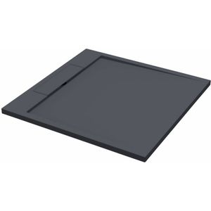 Best Design Douchebak Decent 100x100x3.5cm Solid Surface Mat Zwart