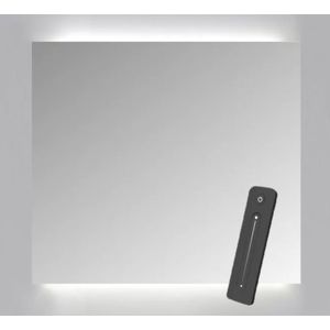 Spiegelkast Sanicare Qlassics Ambiance 60x60 cm Met Dubbelzijdige Spiegeldeur, LED Verlichting En Afstandsbediening Antraciet Sanicare