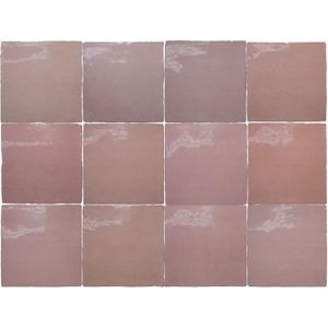 Wandtegel Rajoles Tesanal Rosa Brillo 13x13 cm (prijs per m2)
