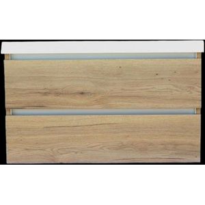 Onderkast Trendline Met Greeplijst Aluminium 100x47x52 Cm Naturel Oak Sanilux