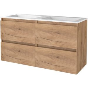 Badmeubelset Aquasplash Salt 120x46cm Greeploos 4 Lades Met Wastafel Acryl Whisky Oak Aquasplash