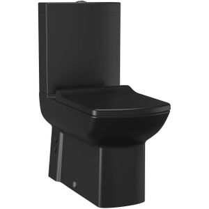 Toiletpot Aquasplash Lara Staand tbv Duoblok AO Mat Zwart Aquasplash