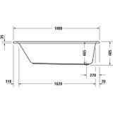 Whirlpool Duravit D-Neo Inbouw 180x80x48.5 cm Wit