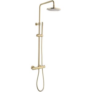 Regendoucheset Opbouw Sanilux Blair Thermostatisch Douchekop 30 cm Goud