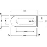 Whirlpool Duravit D-Neo Inbouw 170x70x48.5 cm Wit