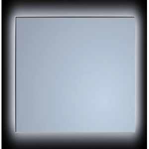 Spiegel Sanicare Q-Mirrors 70x70 cm Vierkant Met Rondom LED Warm White, Omlijsting Chroom incl. ophangmateriaal Zonder Schakelaar Sanicare