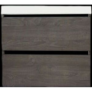 Onderkast Sanilux Trendline Met Greeplijst Mat Zwart 60x47x52 Cm Silver Oak Sanilux