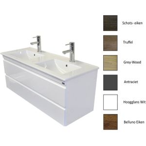 Onderkast Sanicare Q7 Twee Soft-Closing Laden 121x46 cm Belluno-Eiken