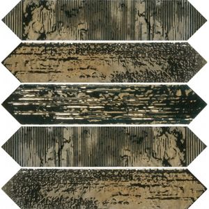 Wandtegel Dune Crackle Decor Metal 6.5x33 cm Goudbruin (Doosinhoud 1.08) (prijs per m2)
