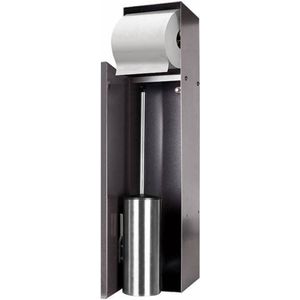 Inbouw Toiletborstelhouder met Toiletrolhouder LoooX Betegelbaar RVS Antraciet CL9