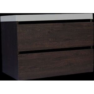 Onderkast Sanilux Trendline Met Greeplijst Mat Zwart 80x47x52 Cm Brown Oak Sanilux